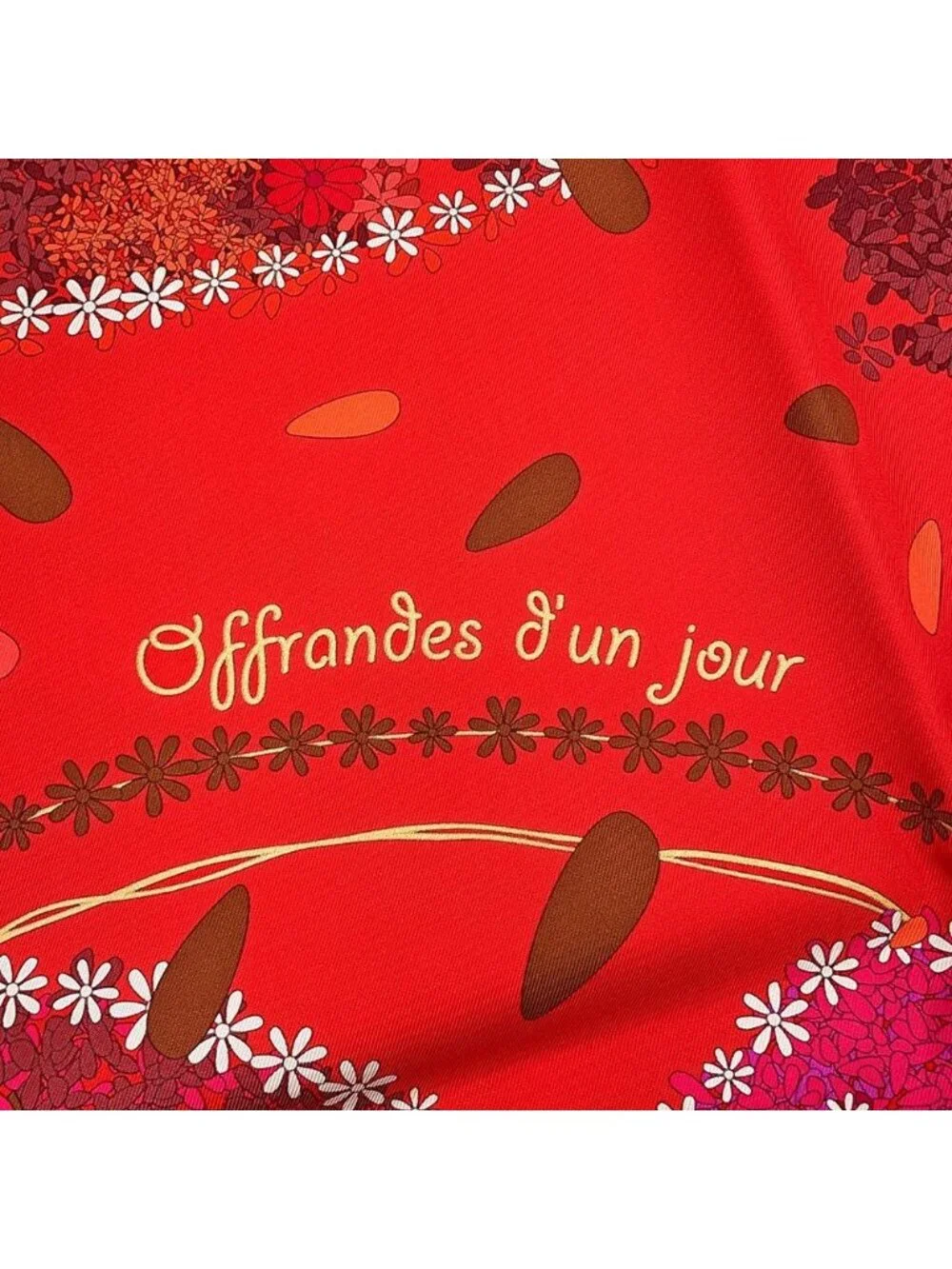 Hermes Scarf Carre 90 Flower Offering Offrandes D'un Jour Silk